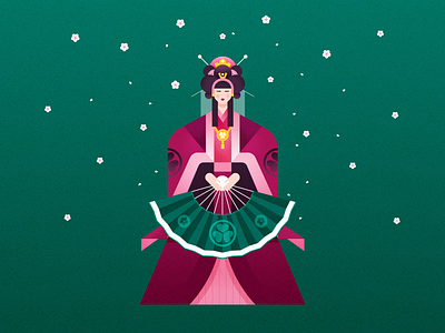 Touches of Asia affinity designer asia character flat girl graphic design illustration japan japanese girl tokio vector