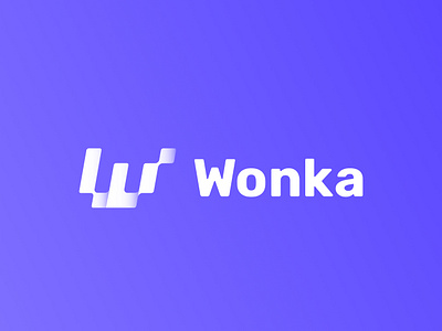 Wonka AI Brand Identity 8bit ai bit bits brand brand design brand identity branding clean dark gradient graphic design logo logo design machine learning modern purple tech