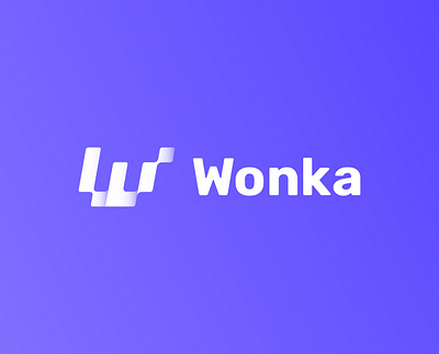 Wonka AI Brand Identity 8bit ai bit bits brand brand design brand identity branding clean dark gradient graphic design logo logo design machine learning modern purple tech