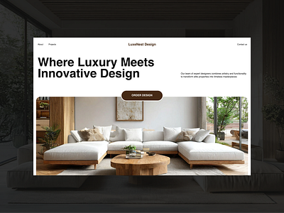 Interior Design website | First screen design design agency figma first screen graphic design interior design luxury minimalist ui