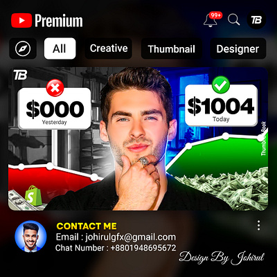 Youtube Thumbnail Design creativedesigner johirulgfx moderndesigner thumbnailbook thumbnaildesigner