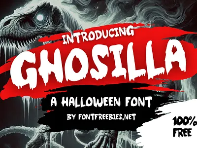 Ghosilla Typeface – Unleash the Monster in Your Halloween Design design font free free font free font download freebie freebies illustration typeface