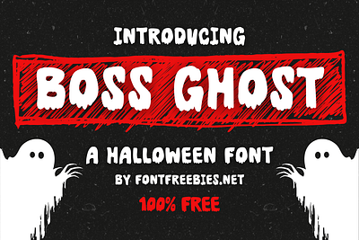 Boss Ghost: Elevate Your Halloween Designs with Free Bold Font font free free font free font download freebie freebies halloween spooky typeface