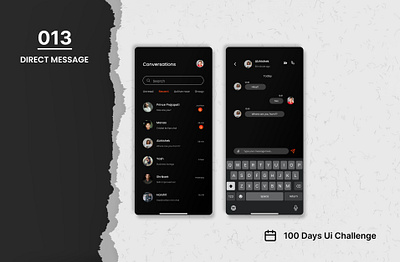 DAY 013 - DIRECT MESSAGE 100 days ui 100days 100daysofui appdesign chat chatting daily ui challenge direct message direct message app dm message message app ui user interface