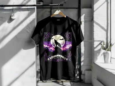 Premium t-shirt design black branding design graphic design howler moon night premium premium t shirt design realm solitary t shird design t shirt tshirt unique