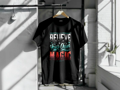 Believe in your own magic motivational quote premium t-shirt believe believe in your own magic black branding creative design graphic design magic motivational motivational quotes print printing quotes simple unique