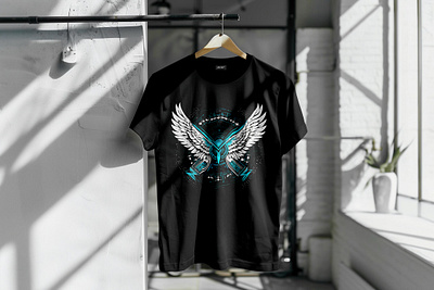 Wings premium t-shirt design black branding creative t shirt design graphic design premium premium t shirt sci fi science fiction simple tshirt unique wings wings premium t shirt design