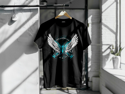 Wings premium t-shirt design black branding creative t shirt design graphic design premium premium t shirt sci fi science fiction simple tshirt unique wings wings premium t shirt design