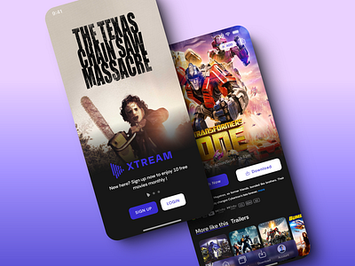 XTREAM - Movie Streaming Mobile Apps app ui ux