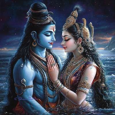 Shiv+Parbati 3d 3d visualization animation hindu hindu art illustration oil painting parbati shiva shiva parbati