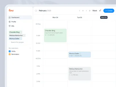 tima - scheduler platform dashboard minimalistic scheduler tima ui web
