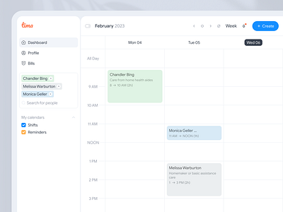 tima - scheduler platform dashboard minimalistic scheduler tima ui web