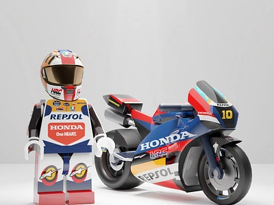 3D Model of Luca Marini | Blender 3d 3d 3d modeling artwork blender design graphic design honda illustration lego lego 3d lego bike lego model lego motor lucamarini motogp