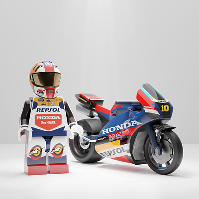 3D Model of Luca Marini | Blender 3d 3d 3d modeling artwork blender design graphic design honda illustration lego lego 3d lego bike lego model lego motor lucamarini motogp