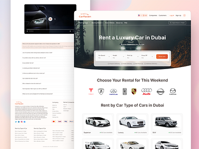 Rent A Car Website product ui ux web