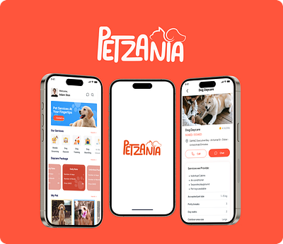 Petzania App Design app design branding design figma graphic design illustration landing page logo ui website design