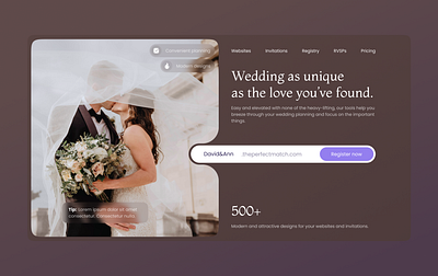 Wedding planning Website design landing landing page planner site ui ux web design website website design website planner wedding