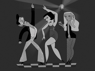 disco bar character character design cocktail dance dancing disco emotion fun girl illustration man woman