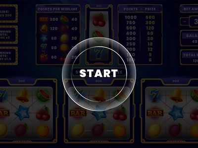 Treasure Fruits Game Design casino fruits game fruit games fruits game fruits slot machine fruits winning game design game info screen game screen game start screen game ui game user interface gameplay gameplay screen graphic design main screen slot machine start overlay treasure fruits ui winning screen