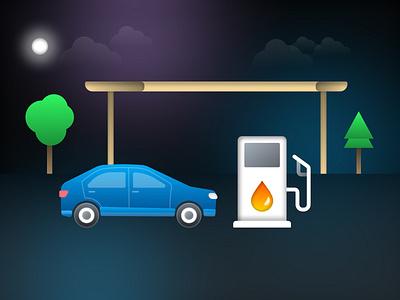 Fueling Illustration fuel fuel pump illustration payment app ui ux