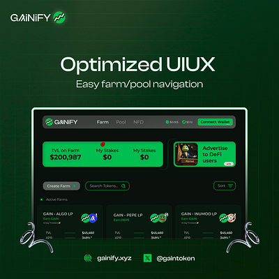 Social Media Graphic Design for Gainify - Algorand app branding design graphic design illustration logo typography vector