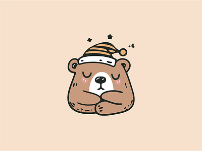 Lazy cute bear bear cute graphic design