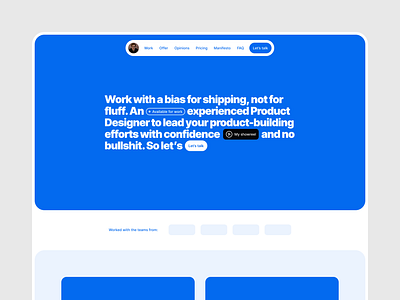 Personal website redesign: Mid-Fi branding desktop landing page lo fi mid fi minimal personal portfolio product design ui ux website wip wireframe