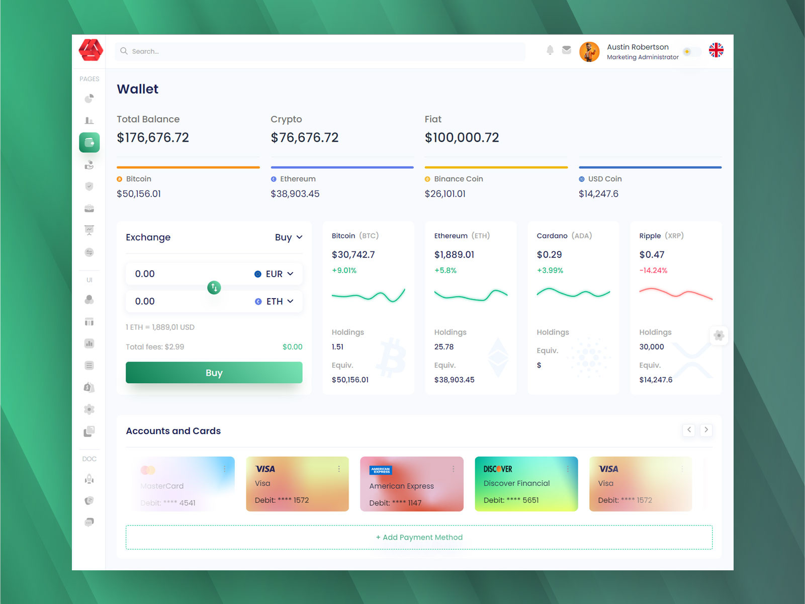 Crypto Wallet Dashboard Template by Extej UI UX Design Agency on Dribbble