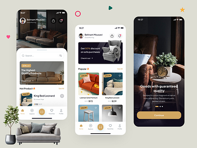 LuxFurn app ui behnam mousavi best ui dribbble furnitureapp graphic design mobileappdesign ui uxui