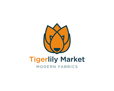 Tigerlily Market logo logo with flower