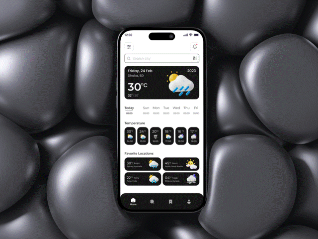 Weather App UI/UX Design app app design app ui ux design appui appux case study dark ui mobile app ui mobile app uiux prototype scruncherart ui ui desgin uiux user experience design user interface design ux design weather app weather app ui