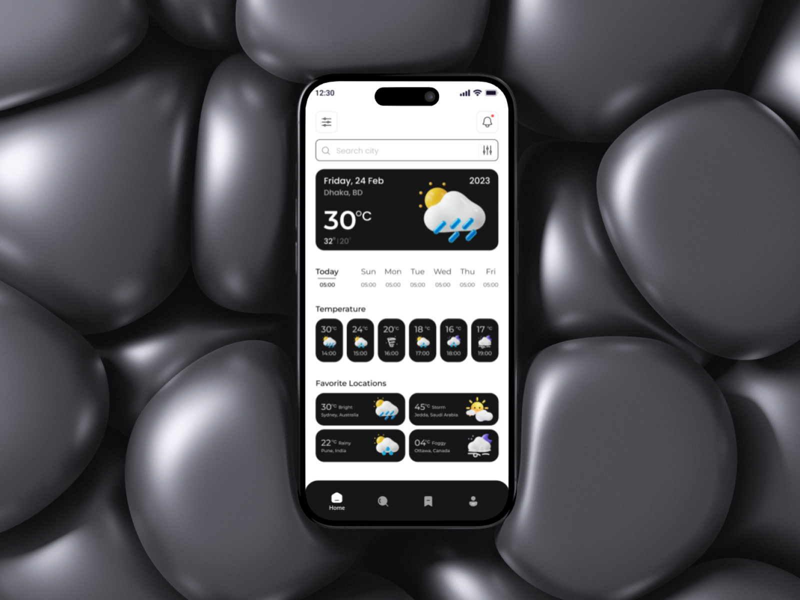 Weather App UI/UX Design by Mohammad Hasan on Dribbble