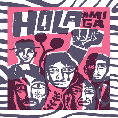 Hola Amiga 3 - Indifference is my superpower folk illustration lettering nate williams