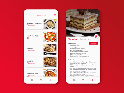 Daily UI #040 - Recipe 040 app design daily ui daily ui 040 design food italian food recipe recipe app ui ui design ux ux design uxui