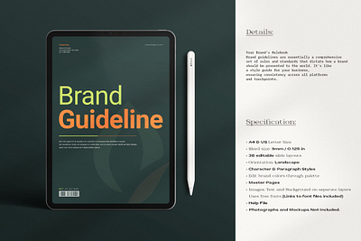 Brand Identity Guidelines Brochure Design Layout book template brand guidelines branding graphic design indesign template logo