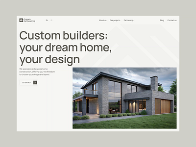 Dream Innovators - Custom Home Design & Construction Website animation app architecture building design houses innovators intuitive interface landing page mobile modern platform real estate real estate website ui uxui web webdesign