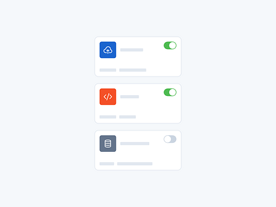 Settings cloud code dashboard database design exploration figma icon illustration integration light mode off on options product design saas settings switch toggle ui ux