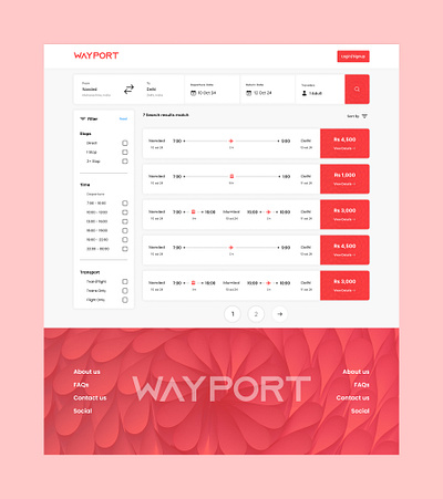 WayPort Search Results design ui ux