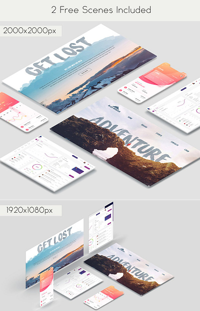 Isometric Device Screen Creator 3d mockup a4 paper app design apple clean display mockup desktop device gui mockup imac ipad pro isometric maker photoshop presentation professional responsive scene showcase web template