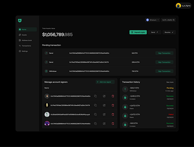 Multi Signature Wallet interface figma ui uiux ux wallet web design web3