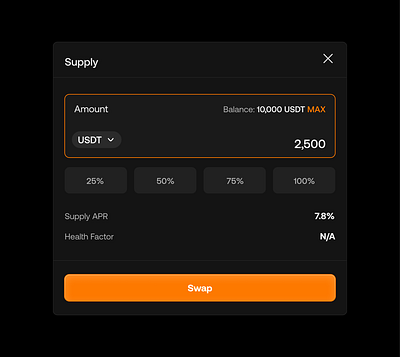 Asset Supply Modal asset figma modal supply ui ux web design web3