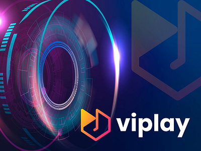 VIPLAY app app icon app logo design icon letter v logo music play player video video app videos watching