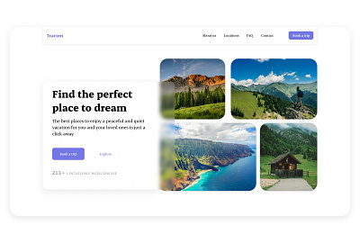 Travel agency landing pages design header hero landing page ui ux website