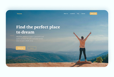 Header for exotic places travel agency design ui website