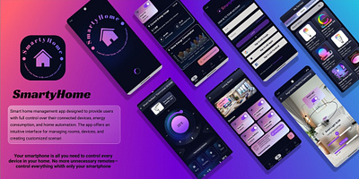 Design mobile application SmartyHome animation design mobile app ui