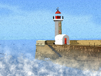 harbor :: failed high key harbor high key illustration lighthouse noise shunte88 vector