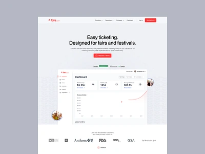 Landing Page for E-Ticketing Business b2c business clean design e ticketing hero illustration landing page modern saas simple social proof software ui website