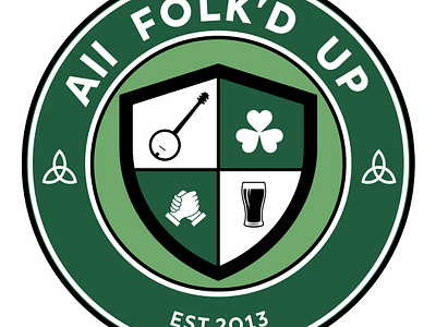 Folk Music Group Logo banjo branding celtic design folk music graphic design guinness ireland irish irish music logo music shamrock