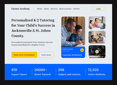 Professional Website Design for Personalized K-2 Tutoring app branding dashboard design design graphic design illustration landing page design logo ui uiux web design