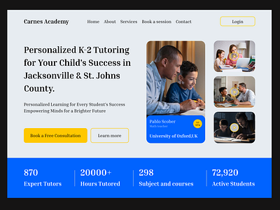 Professional Website Design for Personalized K-2 Tutoring app branding dashboard design design graphic design illustration landing page design logo ui uiux web design